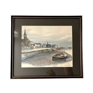 Dorothy Bruce The Esplanade Signed And Colored Print Farlie Scotland Vintage